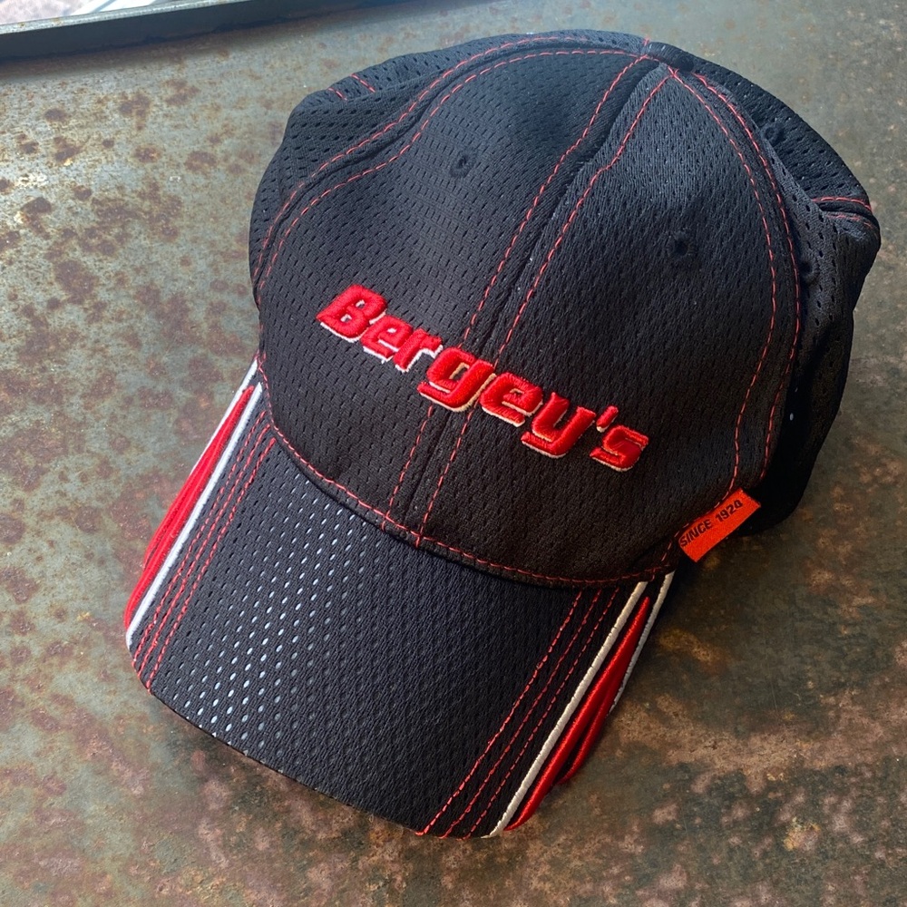 Bergey's Black and Red Mesh VelcroBack Ball Cap